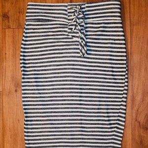 Striped pencil skirt